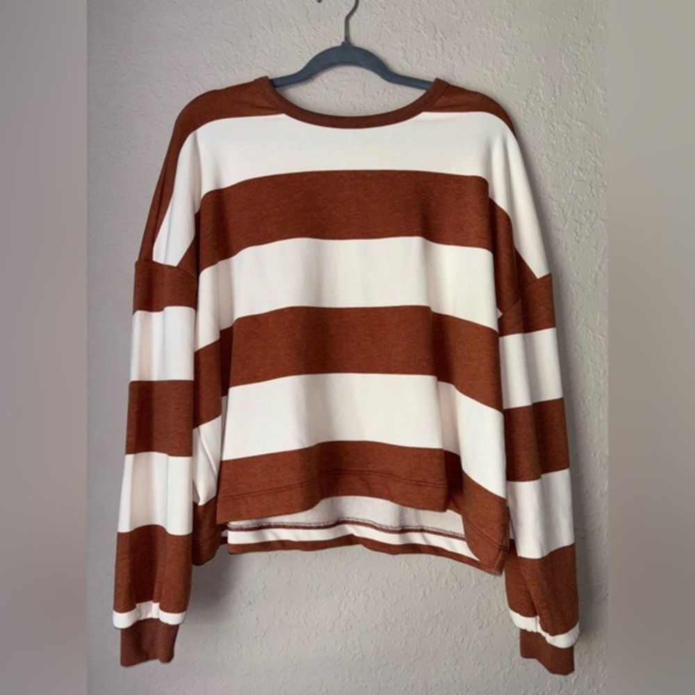 Lou & Grey Women’s Tan and Cream top size M